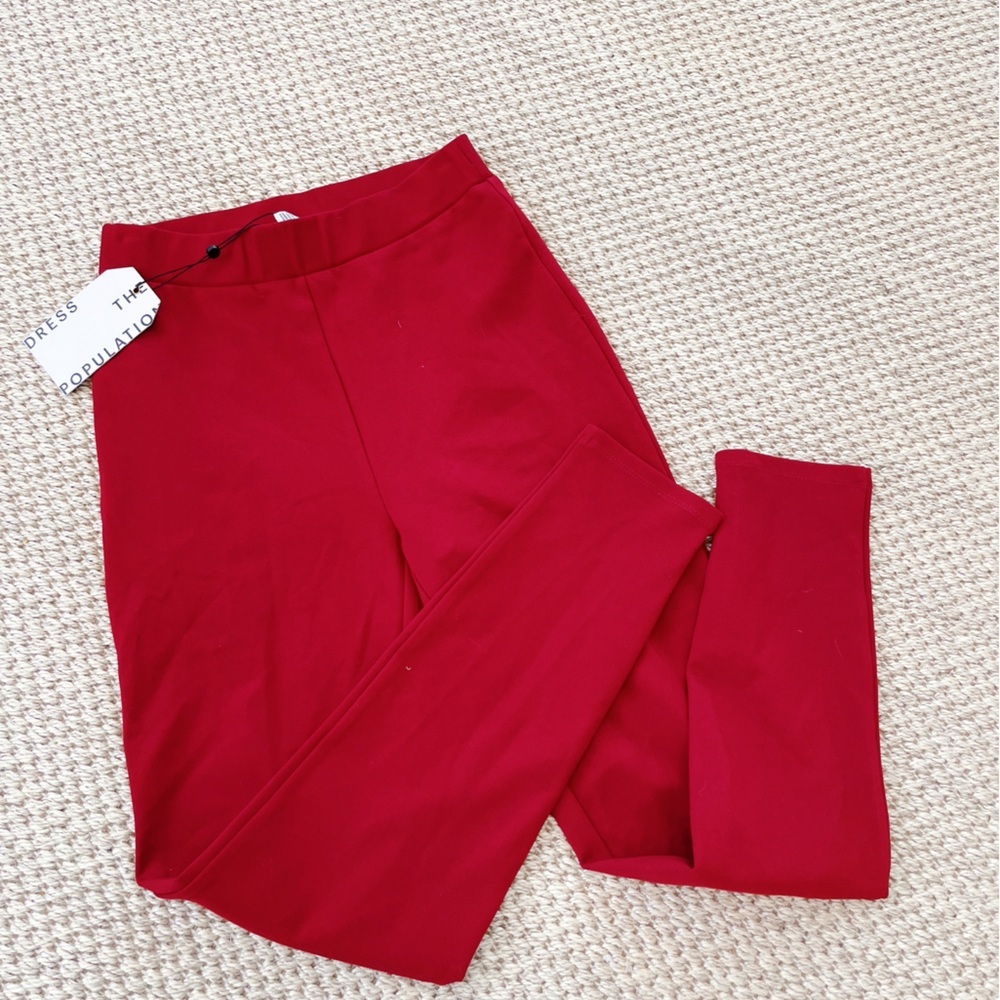 NWT Dress the Population Women's Red Classic Ponte Legging Small S - Picture 8 of 10